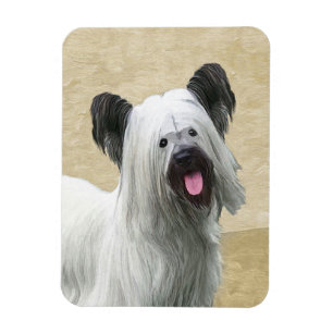 Imán Pintura Skye Terrier - Arte Perro Original.