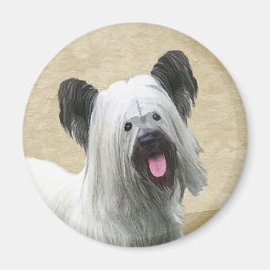 Imán Pintura Skye Terrier - Arte Perro Original.