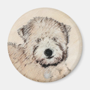 Imán Pintura Terrier de Ruedas Recubiertas Blancas Arte