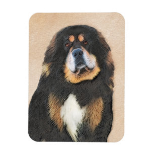 Imán Pintura tibetana de escaramuzas - Arte de perros o