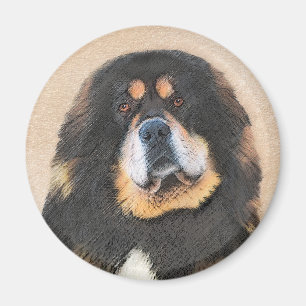 Imán Pintura tibetana de escaramuzas - Arte de perros o