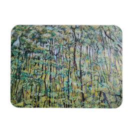 Imán Pintura verde del bosque