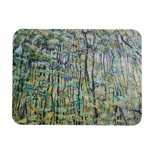 Imán Pintura verde del bosque (Horizontal)