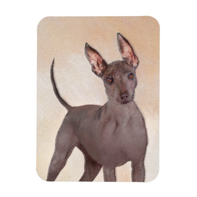 Imán Pintura Xoloitzcuintli - Arte Perro Original Cuto (Vertical)