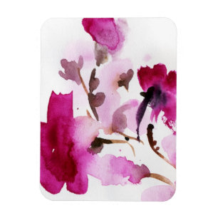 Imán Pinturas florales abstractas 4 de la acuarela
