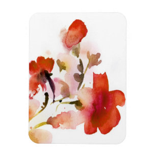 Imán Pinturas florales abstractas de la acuarela