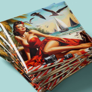 Imán Pinup clásica de belleza vintage