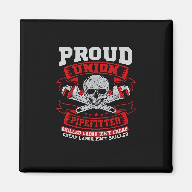 Imán Pipefitter Steamfitter Plumber - Trabajo calificad (Frente)