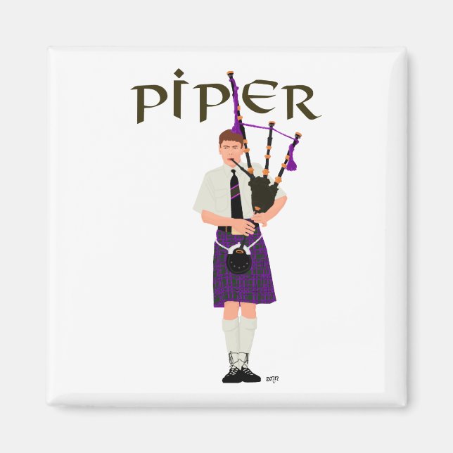 Imán PIPER Cuadro Púrpura (Frente)