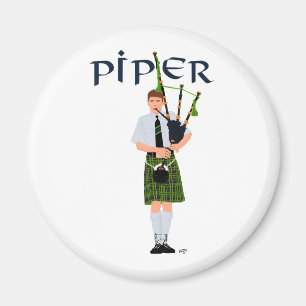 Imán PIPER Cuadros Verdes
