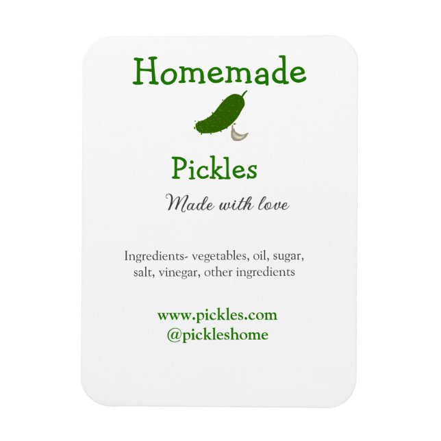 Imán Piquetes caseros hechos con amor agregar sitio web (Vertical)