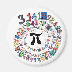 Imán Piral colorido de Pi calculado