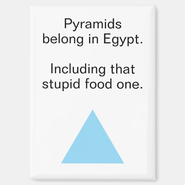 Imán Pirámide Alimenticia Irreverente Nevera Egipto (Anverso)