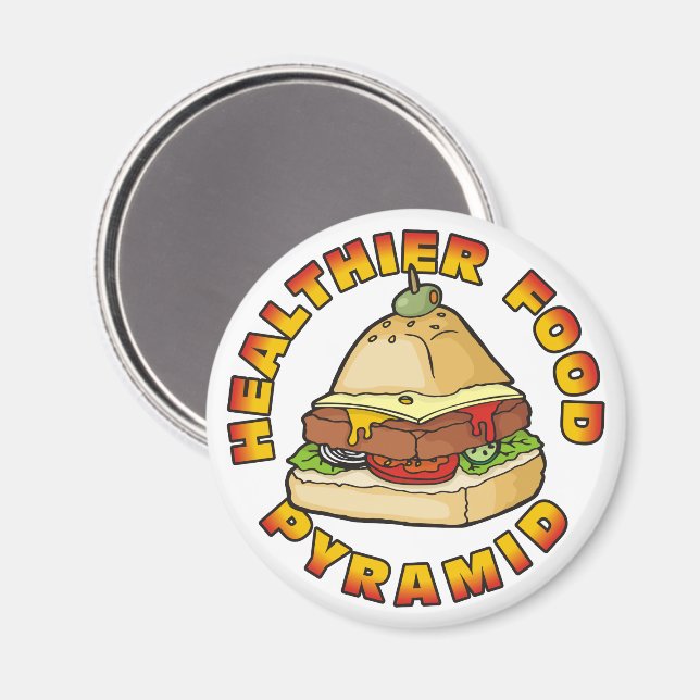 Imán Pirámide de alimentos más sanos (Anverso/Reverso)