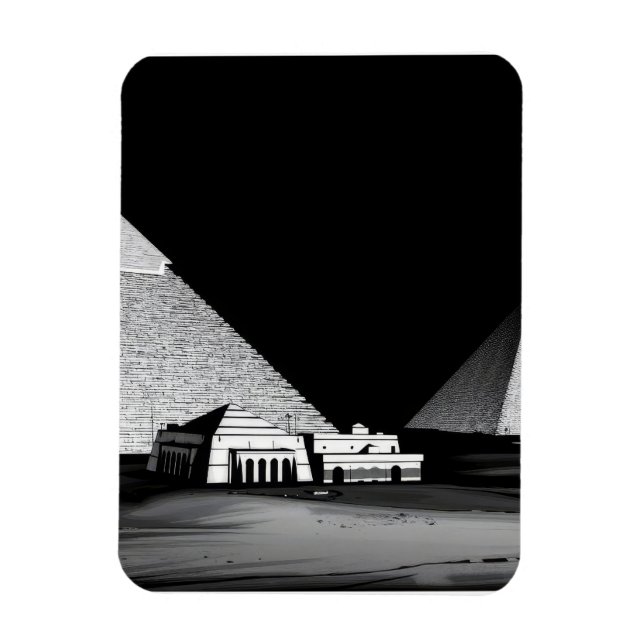 Imán Pirámides negras y blancas (Vertical)