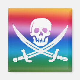 Imán Pirata arcoiris Jolly Roger Magnet