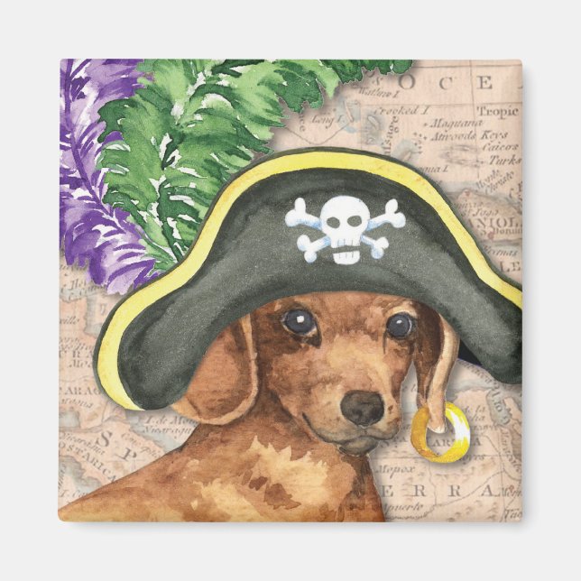 Imán Pirata de Dachshund (Frente)