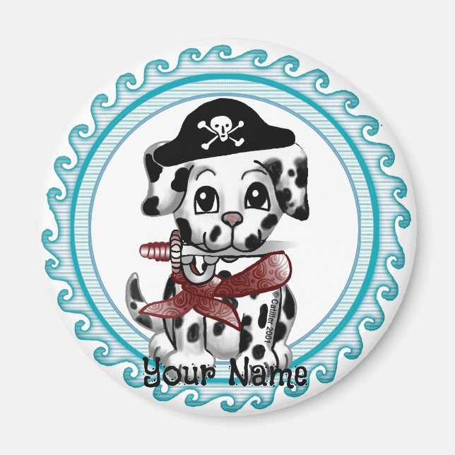 Imán Pirata de perro cachorro  (Frente)
