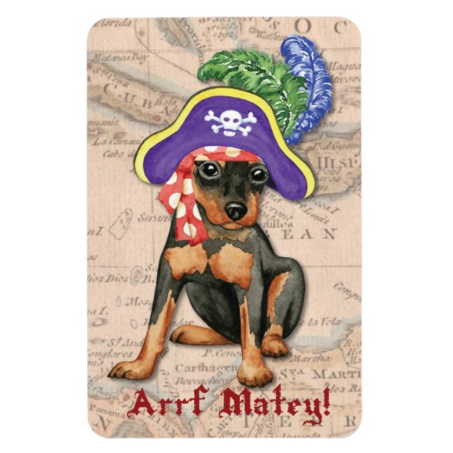 Imán Pirata de Pinscher en miniatura (Vertical)