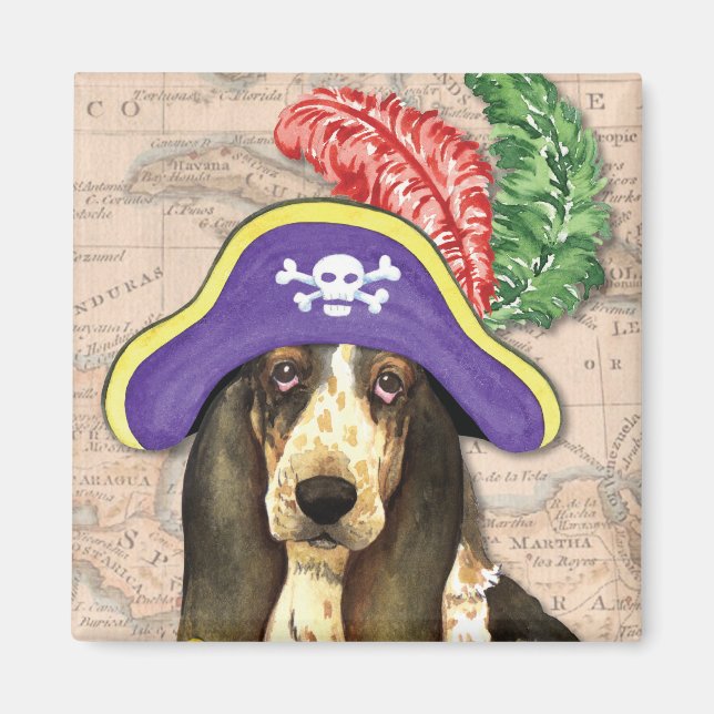 Imán Pirata Hound Basset (Frente)