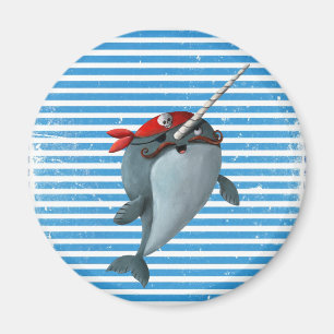 Imán Pirata lindo Narwhal