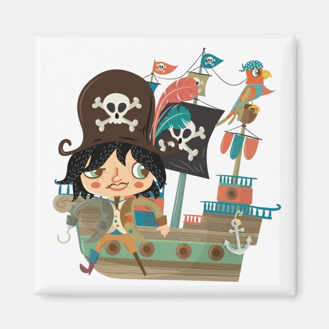 Imán Pirata y barco pirata (Frente)