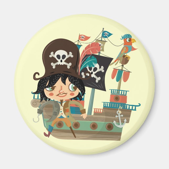 Imán Pirata y barco pirata (Frente)