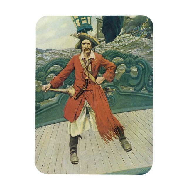 Imán Piratas de época, capitán Keitt por Howard Pyle (Vertical)