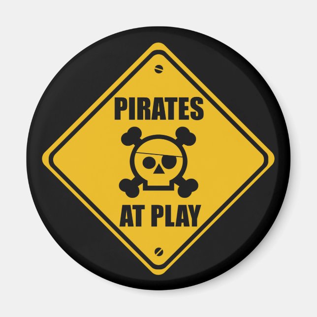 Imán Piratas En Rótulo De Juego - Magnet (Frente)