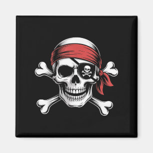 Imán Pirate Lazy Skull Bandana Halloween Disfraces Bo