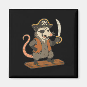 Imán Pirate Opossum Funny Disstuma de Halloween Amor Po