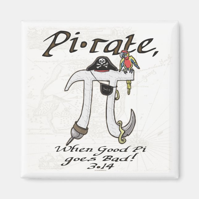 Imán Pirate Pi Day Gear (Frente)