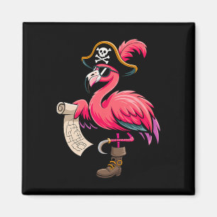 Imán Pirate Pink Flamingo Gracioso disfraz Fiesta Hallo