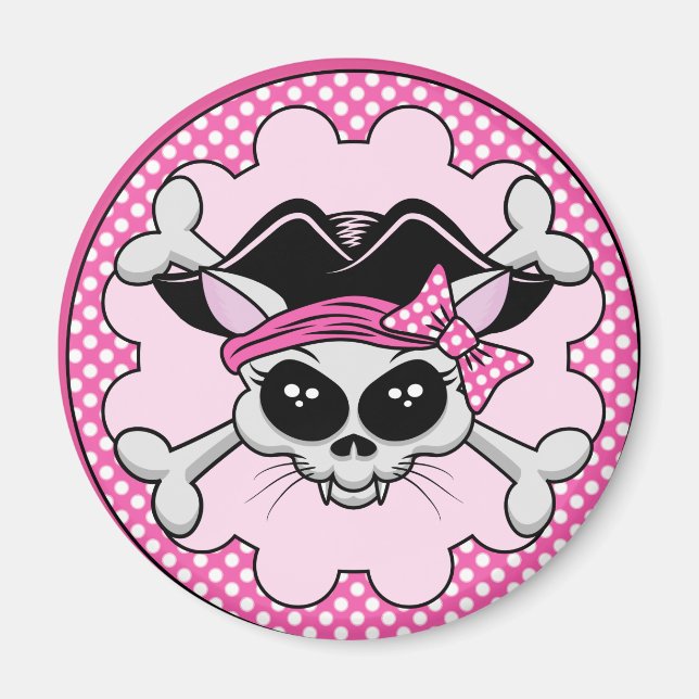 Imán Pirate Princess Kitty Skull (Frente)