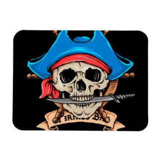 Imán Pirate Skull Biting Knife