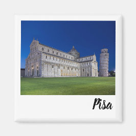 Imán Pisa Leaning Tower Night Panorama Italy Gift