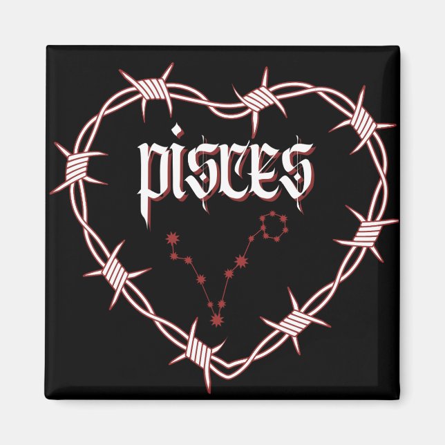 Imán Pisces Constellation Alambre de Púas Estético Góti (Frente)