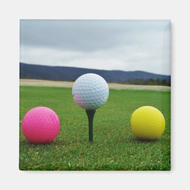 Imán Piscinas de golf AMARILLAS, ROSAS Y BLANCAS (Frente)