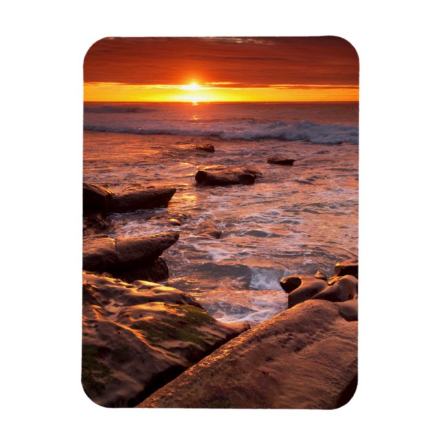 Imán Piscinas de marea al atardecer, California (Vertical)