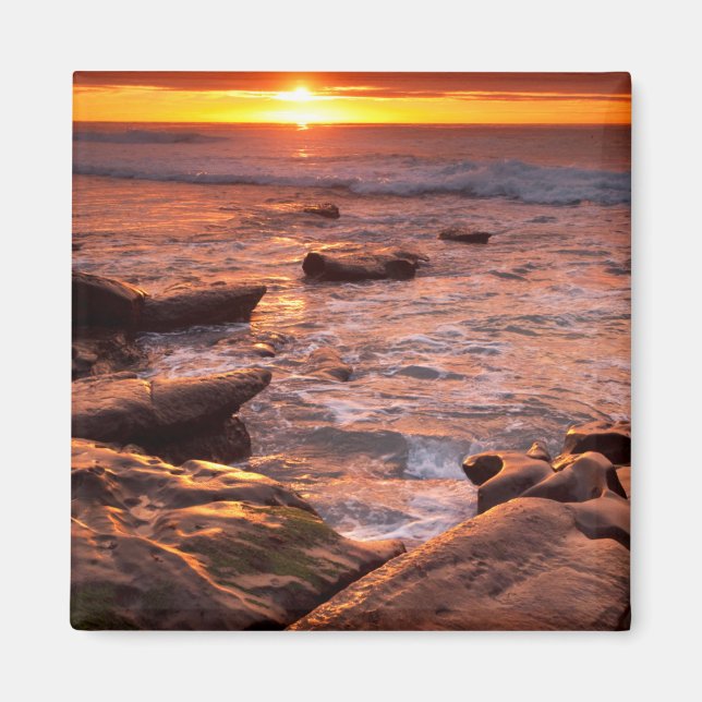 Imán Piscinas de marea al atardecer, California (Frente)