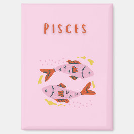 Imán Piscis rosa, zodiaco, impresión de signo zodiacal