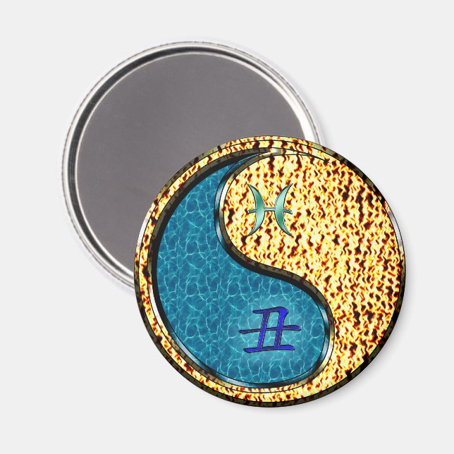 Imán Piscis y Buey de Fuego (Anverso/Reverso)