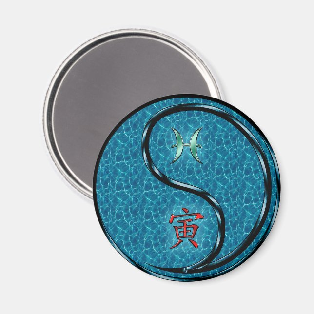 Imán Piscis y Tigre de Agua (Anverso/Reverso)