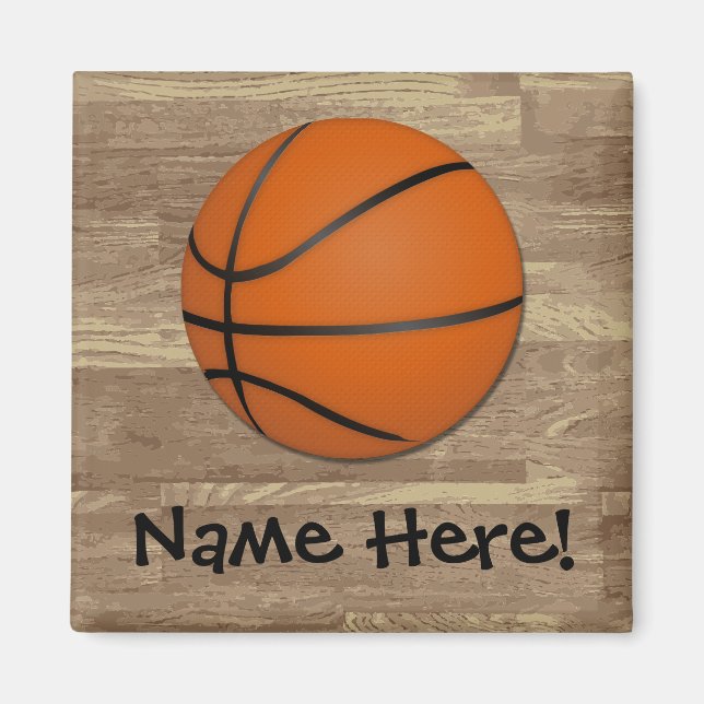 Imán Piso de madera de baloncesto personalizado (Frente)