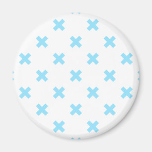 Imán Pisos cruzados de color azul sobre blanco