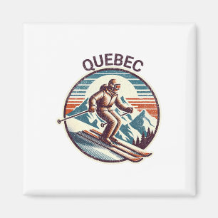 Imán Pista de esquí Canadá Retro Vintage Quebec Skii