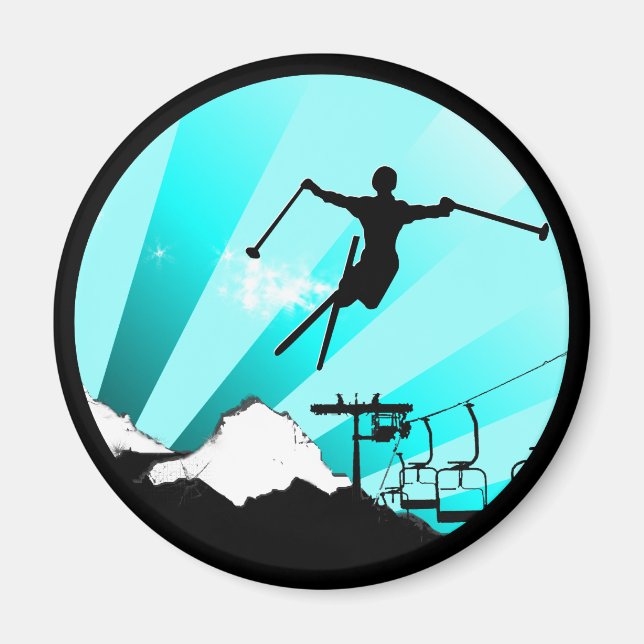 Imán pista de pólvora de esquí (Frente)