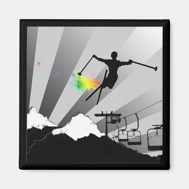 Imán pista de pólvora de esquí (Frente)