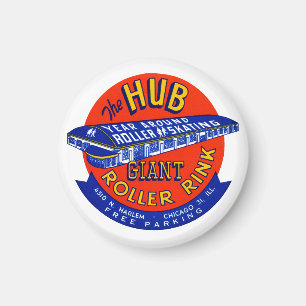 Imán Pista del rodillo de Chicago del vintage