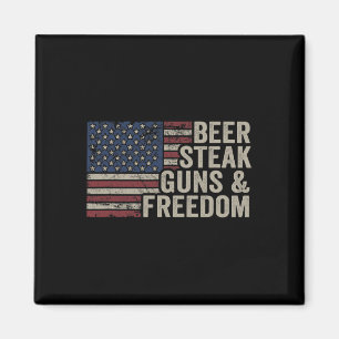 Imán Pistolas De Cerveza Y Libertad - Bandera De Estado